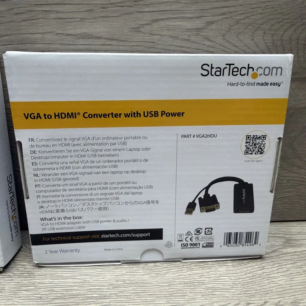 StarTech VGA2HDU VGA to HDMI Converter With USB Power Lot Of 2 New In Box